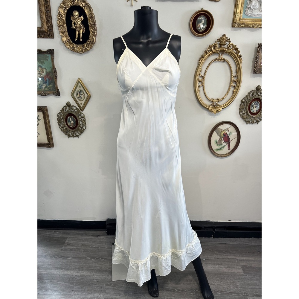 Leona Vintage White Slip Dress Size 36